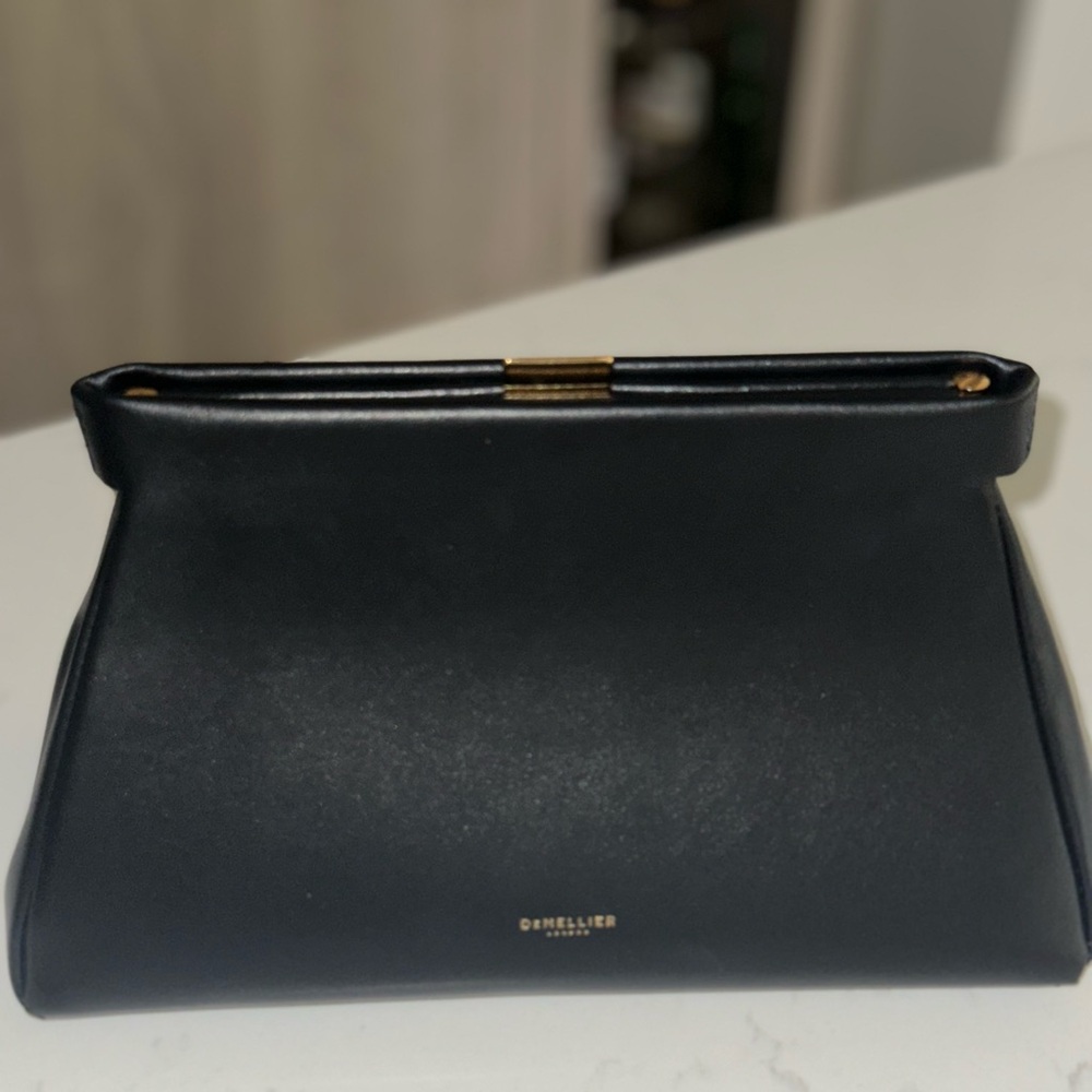 DeMellier Black and Gold Clutch with Sleek Design - Picture 8 of 8